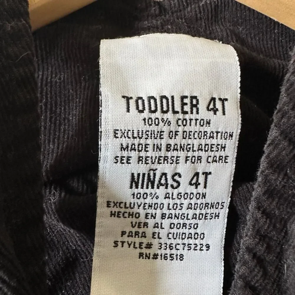 Vintage Gymboree Toddler Girls Pumpkin Corduroy Pinafore Jumper Dress 4T Fall